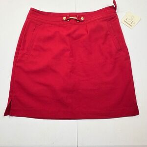 EP Pro Crimson Red Golf‎ Skort Size 4 Built In Shorts Gold Bit Detail